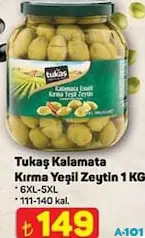TUKAŞ KALAMATA KIRMA YEŞİL ZEYTİN 1 KG